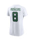 Women's Aaron Rodgers White New York Jets Player Name and Number T-shirt