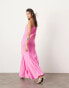 Фото #2 товара ASOS EDITION one shoulder seam detail maxi dress with full skirt in pink