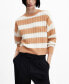 ფოტო #1 პროდუქტის Women's Round-Neck Striped Sweater