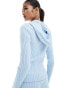 Fashionkilla knitted zip through hoodie jumper co-ord in light blue BLAU, 38 - фото #3