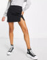 New Look split front mini skirt in black