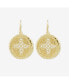 ფოტო #1 პროდუქტის Round Rosette Medallion Coin Earrings Gold