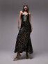 Фото #1 товара Topshop animal sequin maxi dress in black and gold