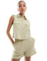 Vero Moda textured sleeveless vest co-ord in sage green