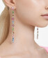 Silver-Tone Crystal Mixed Cut Asymmetrical Linear Drop Earrings