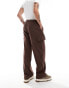 Фото #3 товара ASOS DESIGN smart co-ord pinstripe wide leg cargo trouser in brown