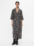 Object hybrid midi shirt dress in grey vintage print