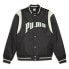 Фото #2 товара Puma For The Fanbase Team Button Down Varsity Jacket Mens Black Casual Athletic