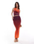 Фото #4 товара Murci exclusive mesh cowl neck plunge top co-ord in orange ombre