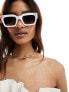 Фото #1 товара ASOS DESIGN bevel square sunglasses in white