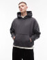 Topman premium heavyweight relaxed hoodie in charcoal - CHARCOAL