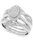 ფოტო #1 პროდუქტის Diamond Oval Halo Cluster Intertwined Bridal Set (1/2 ct. t.w.) in 14k White Gold