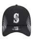 Men's Black Seattle Mariners Active Dash Mark 39THIRTY Flex Hat