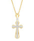 ფოტო #1 პროდუქტის Women's Diamond Accent Cross Pendant Necklace