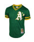 Men's Rickey Henderson Green Oakland Athletics 1991 Cooperstown Mesh Batting Practice Jersey