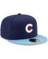 Бейсболка New Era мужская голубая синего цвета Chicago Cubs City Connect 59FIFTY Navy, Light Blue, 7 7/8 - фото #4