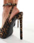 Simmi London Wide Fit Landen heeled court shoe in Leopard with gems