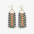 Brooke Two-Tone Checked Border Beaded Fringe Earrings Amalfi