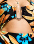 Фото #2 товара River Island trim halterneck swimsuit in black tropical print