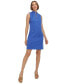 Women's Split-Neck Jacquard Shift Dress