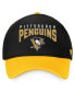 Фото #2 товара Головной убор Fanatics мужской черно-золотой Pittsburgh Penguins Fundamental 2-Tone Flex Hat