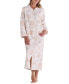 Women's Floral Long-Sleeve Zip-Front Robe Natural Print, S - фото #1