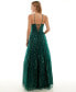 Juniors' Glitter-Tulle Lace-Up V-Neck Gown, Created for Macy's