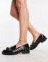 schuh Lisbon tassel loafers in black patent