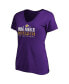 ფოტო #3 პროდუქტის Women's Purple Los Angeles Lakers 2020 Nba Finals Champions Ready To Play V-Neck T-Shirt