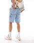 ONLY & SONS Edge straight fit denim carpenter shorts in light wash