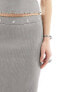 COLLUSON eyelet detail washed maxi column skirt in grey