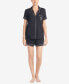 Women's Short Sleeve Modal Knit Notch Short Pajama Set