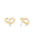 Faux Stone Signature Pavé Heart Stud Earrings