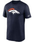 Фото #3 товара Men's Big and Tall Navy Denver Broncos Logo Essential Legend Performance T-shirt