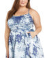 Фото #4 товара Plus Size Sleeveless Floral Gown