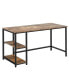 Фото #1 товара Computer Desk Office Study Table Workstation Home with Adjustable Shelf Rustic Brown