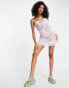 ASOS DESIGN strappy mini dress with butterfly embroidery in lilac Сиреневый, 44 - фото #3