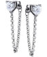 ფოტო #1 პროდუქტის Cubic Zirconia Heart Front and Back Chain Drop Earrings, Created for Macy's