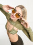 AJ Morgan oversized hexangonal sunglasses in champagne