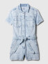 Belted Denim Romper