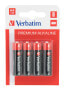 Фото #1 товара Одноразовая батарейка Verbatim AA Alkaline 1.5V 4 шт. Multicolour 14.5 mm