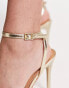 Truffle Collection Wide Fit barely there heeled sandals in gold