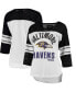 Фото #1 товара Women's White and Black Baltimore Ravens First Team Three-Quarter Sleeve Mesh T-shirt