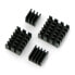 Фото #1 товара Set of heat sinks for Raspberry Pi - with heat transfer tape - black - 4pcs.