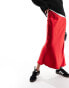 & Other Stories satin slip maxi skirt in red