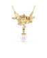 ფოტო #3 პროდუქტის Mixed Cuts, Crystal Swarovski Imitation Pearl, Flower, Pink, Gold-Tone Gema Pendant Necklace
