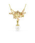 Mixed Cuts, Crystal Swarovski Imitation Pearl, Flower, Pink, Gold-Tone Gema Pendant Necklace