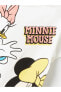 Bisiklet Yaka Minnie Mouse Baskılı Kız Bebek Tişört ve Şort 2'li Takım