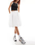 COLLUSION jersey woven mix smock dress in white