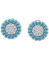 Blue & White Cubic Zirconia Reverse Halo Stud Earrings, Created for Macy's